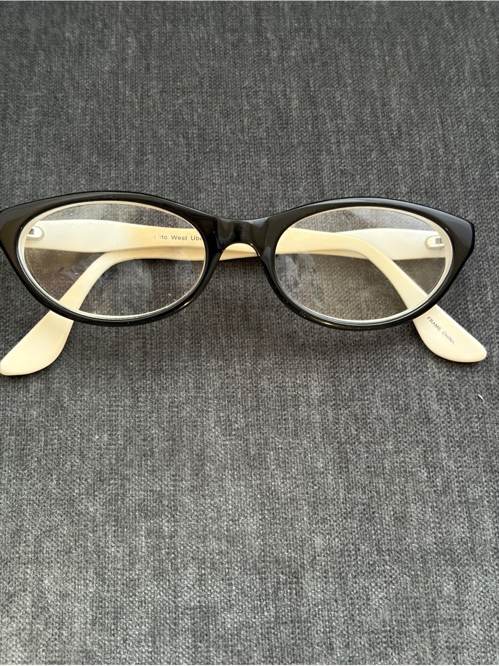 Vintage Phantom Cat Eye Black and White Eye Glass Frames